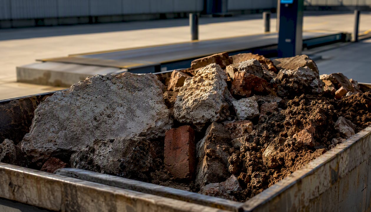 Heavy waste materials being assessed at weighbridge