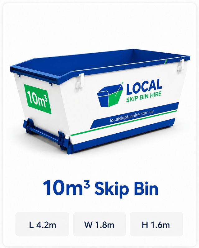 10m3 Skip Bin with dimensions